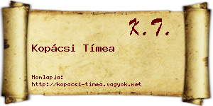 Kopácsi Tímea névjegykártya