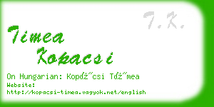 timea kopacsi business card